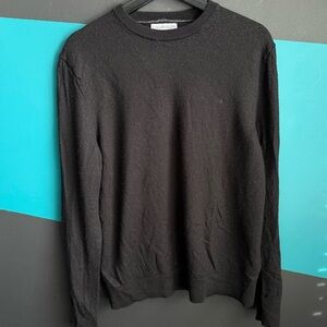 Calvin Klein Black Wool Crewneck Sweater